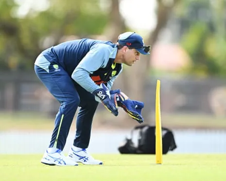 Alex Carey during a training session at Marrara Cricket Ground