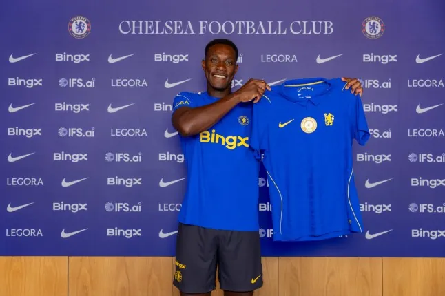 COBHAM, ENGLAND - AUGUST 01: Chelsea Unveil their New Signing Danny Welbeck at Chelsea Training Ground on August 01, 2026 in Cobham, England. (Photo by Chris Lee - Chelsea FC/Chelsea FC via Getty Images)